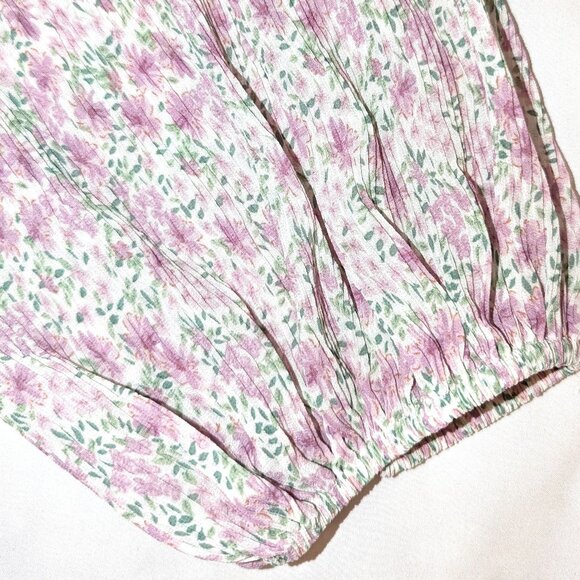 NWT ASTR The Label | Plisse Purple Ditsy Floral Print Cross Front Blouse | Large - Picture 8 of 12
